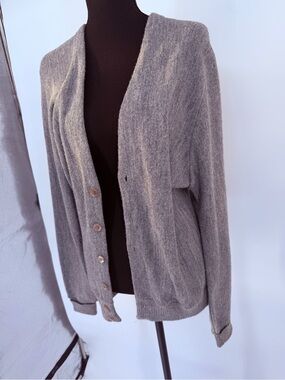 Puritan wool Classic Gray Women's Button-Front Cardigan Sweater
